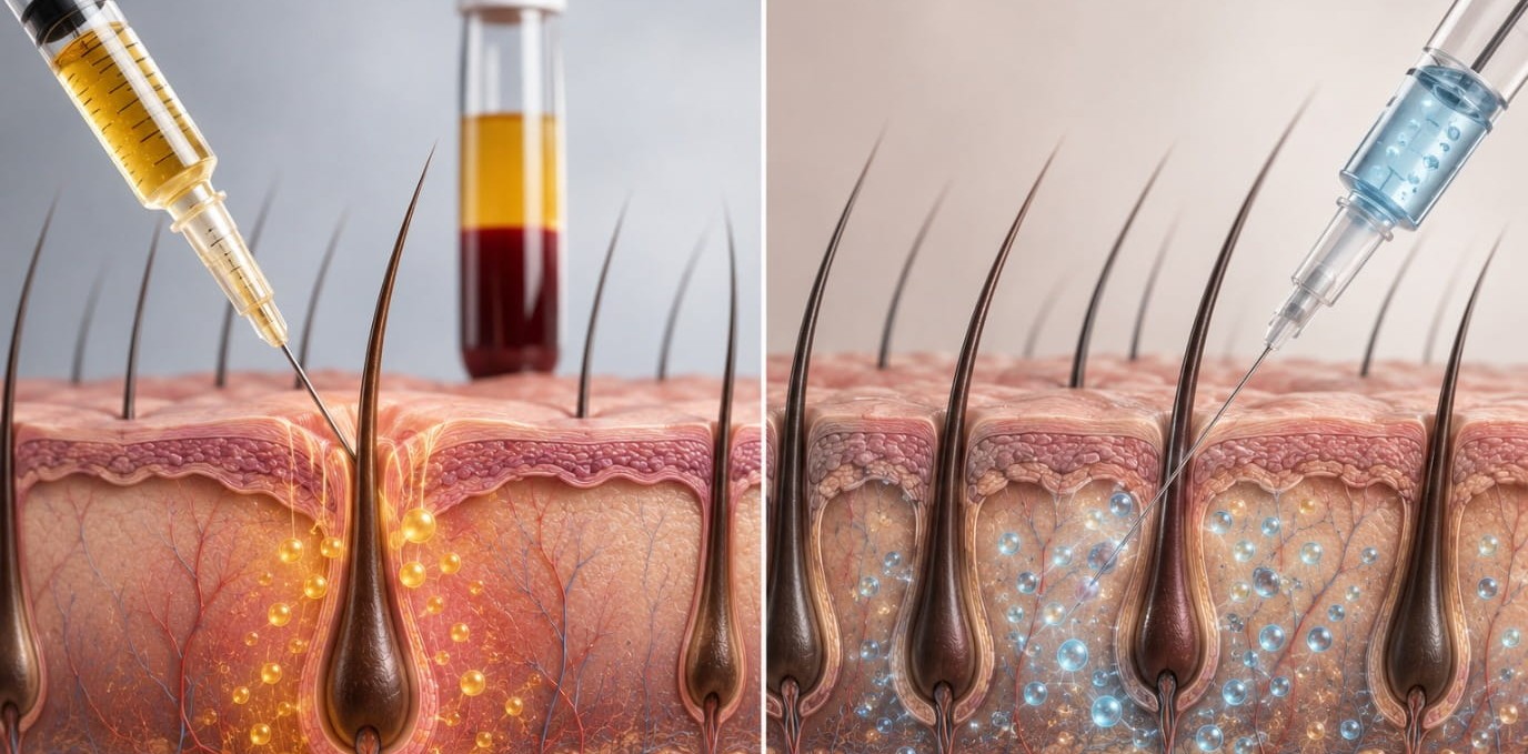 PRP vs Mesotherapy for hair loss Dubai comparison chart